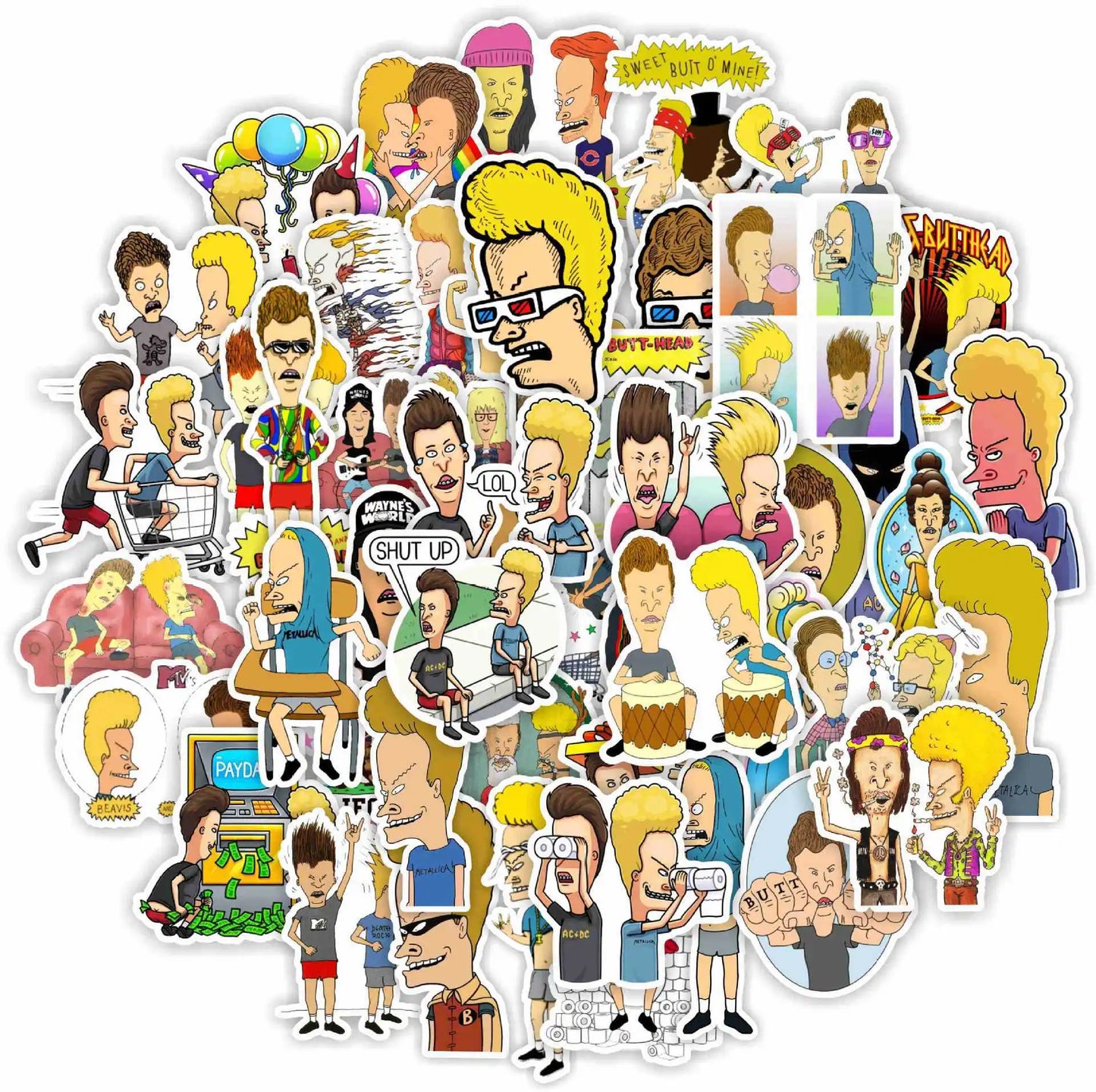Animated Big Head Egg Decals Stickers for Mobile, Glasses, Cups, Pencil Cases - 10/30/50pcs