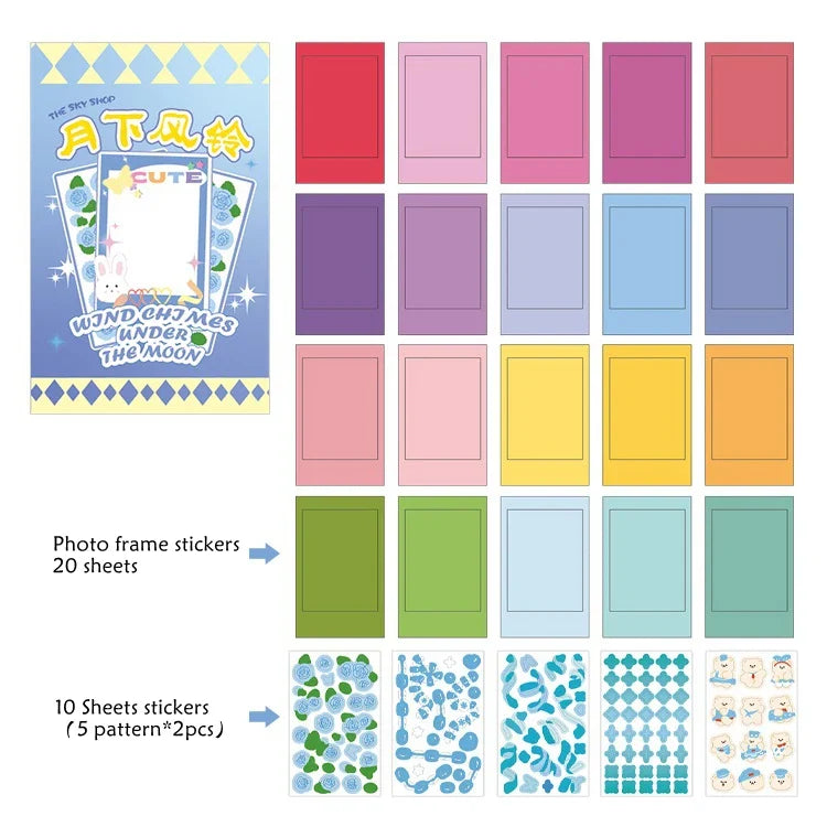 30Pcs Aesthetic Photo Frame Stickers for Scrapbooking