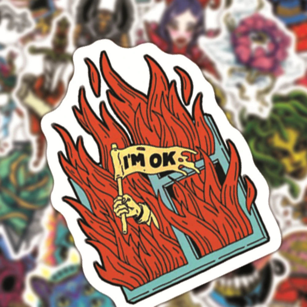 10/50/100PCS Horror Series Stickers Skull Zombie Skateboard Guitar Laptop Motorcycle Suitcase Bike Cool Sticker Decal Kid Toy