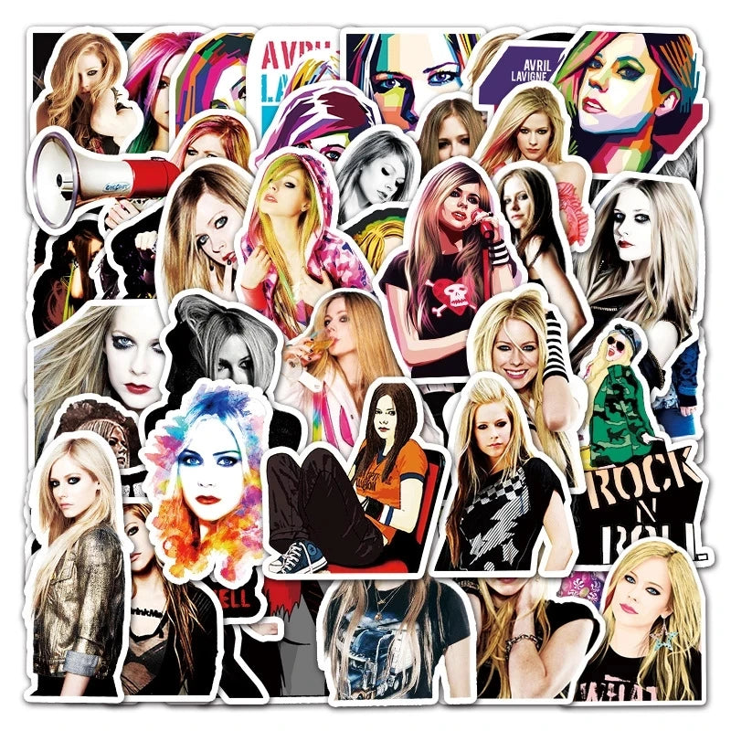 Avril Lavigne Graffiti Stickers 10/30/50PCS Waterproof Decals for Laptop, Skateboard, Bike, Guitar, Phone, Car
