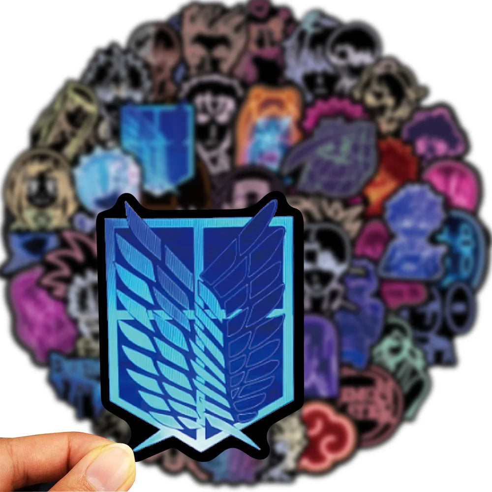 10/30/50PCS Neon Light Anime Stickers Mix Jujutsu Kaisen Hunter×Hunter Stickers DIY Car Phone Laptop Bike Toy Sticker for Kids
