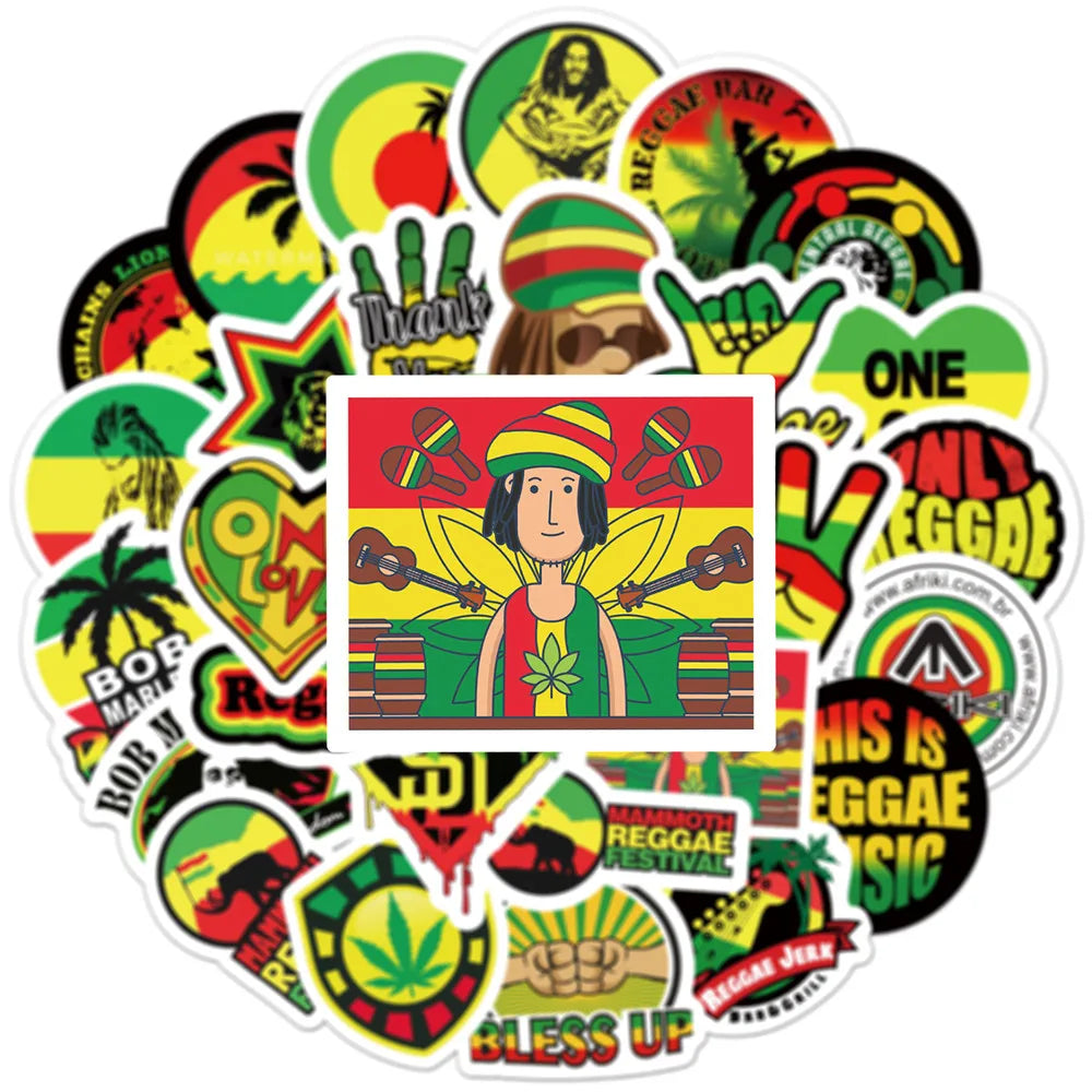 Bob Marley Reggae Music Sticker Packs