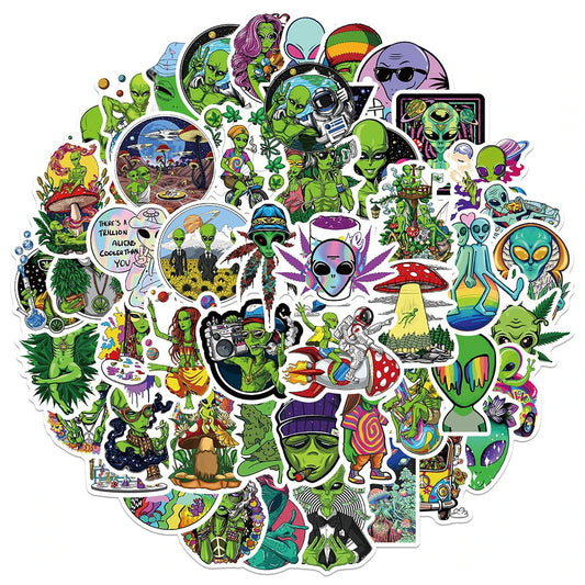 Maple Leaf Alien Graffiti Stickers for Kids Luggage Guitar Car Laptop 10/30/50pcs