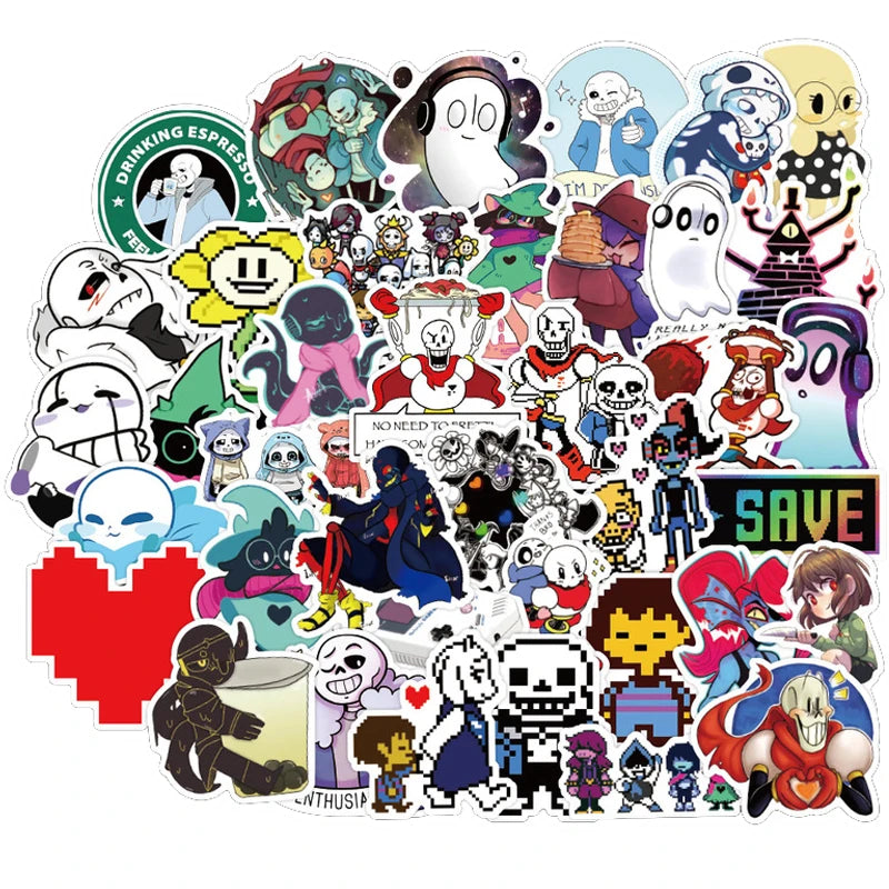 Undertale Stickers 10/30/50PCS Waterproof Laptop Fridge Luggage Decals Toy Gift