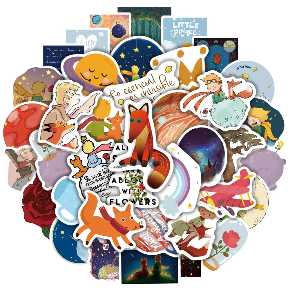 Le Petit Prince Cartoon Graffiti Stickers - Cute Aesthetic Decals for Car & Trolley Box (10/30/50pcs)