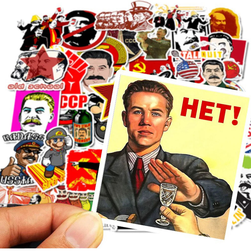 Soviet Union Stalin CCCP Waterproof Sticker Pack for Skateboard, Guitar, Luggage, Motorcycle