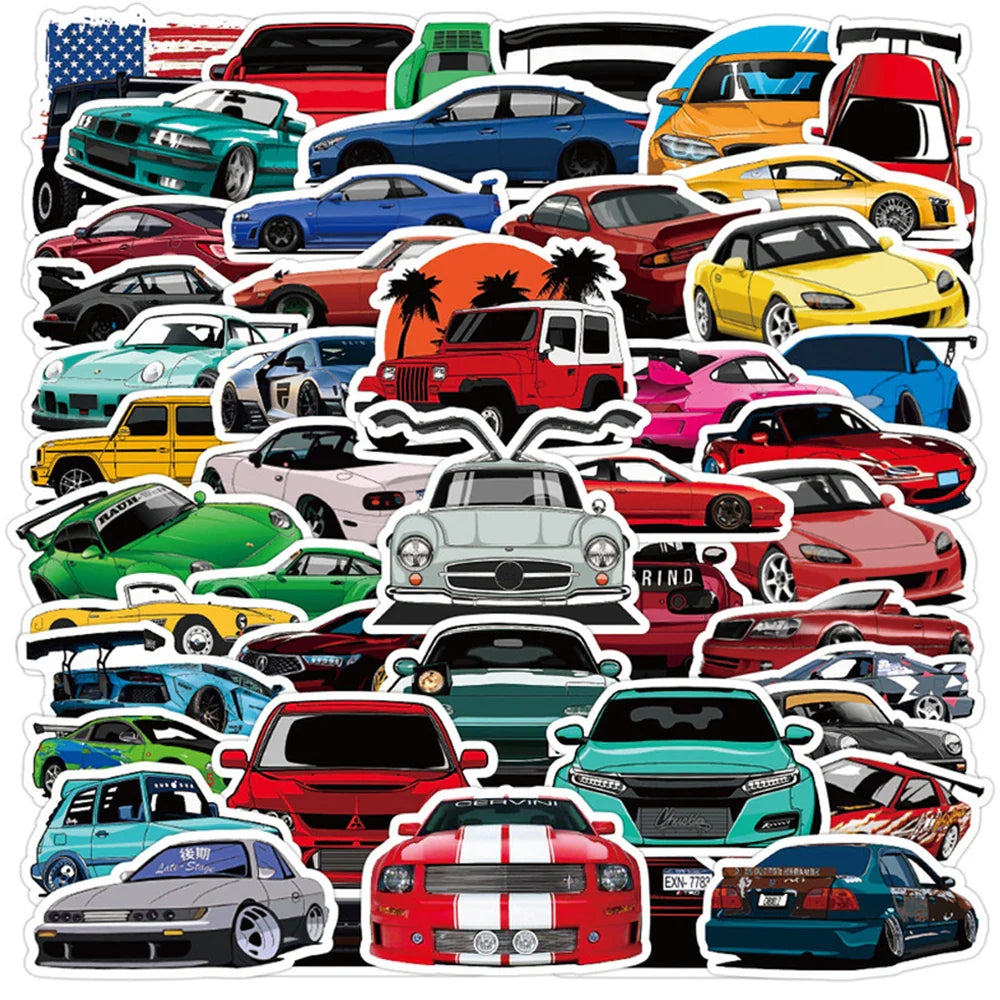Hellaflush Car Stickers Pack - DIY Skateboard, Suitcase, Guitar, Kids Toys