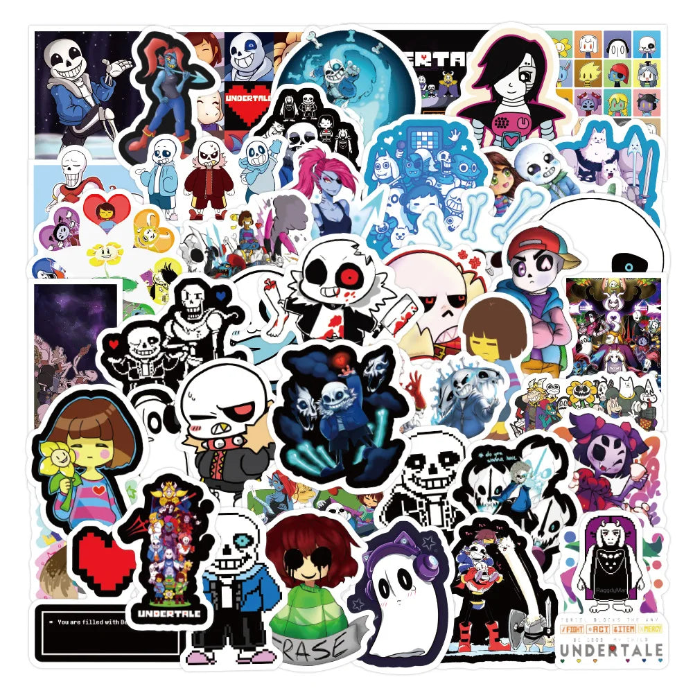 Undertale Stickers 10/30/50PCS for Motorcycles, Water Cups, Toys, Luggage