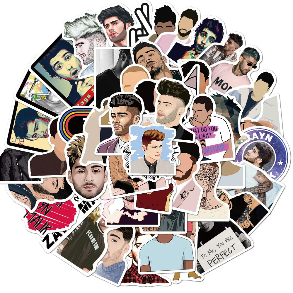 Zayn Malik Stickers 10/30/50pcs Waterproof DIY Luggage Notebook Skateboard Laptop Toy Graffiti