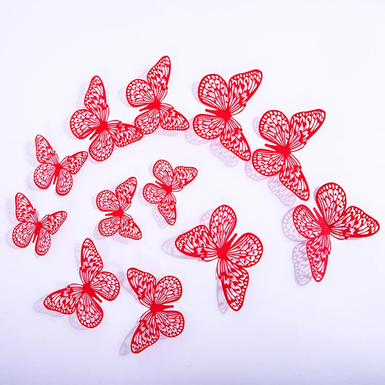 12Pcs 3D Butterfly Wall Stickers for Home Decoration