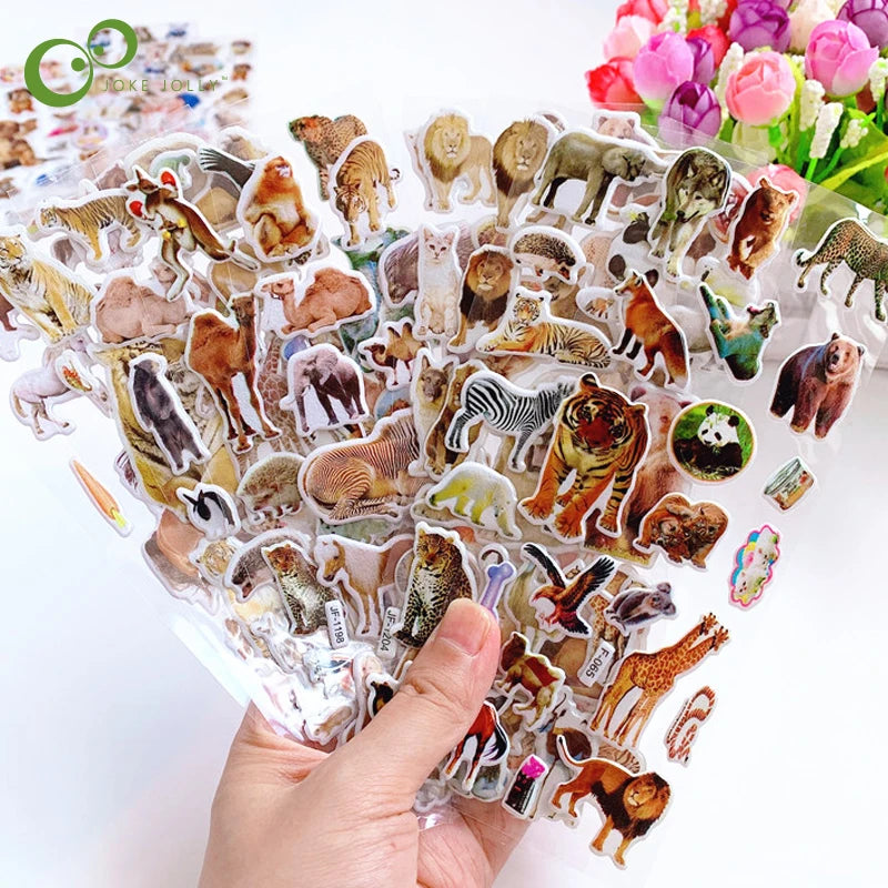 Kids Puffy Stickers Wild Animals Cats Dogs Rewards School Teacher Toys