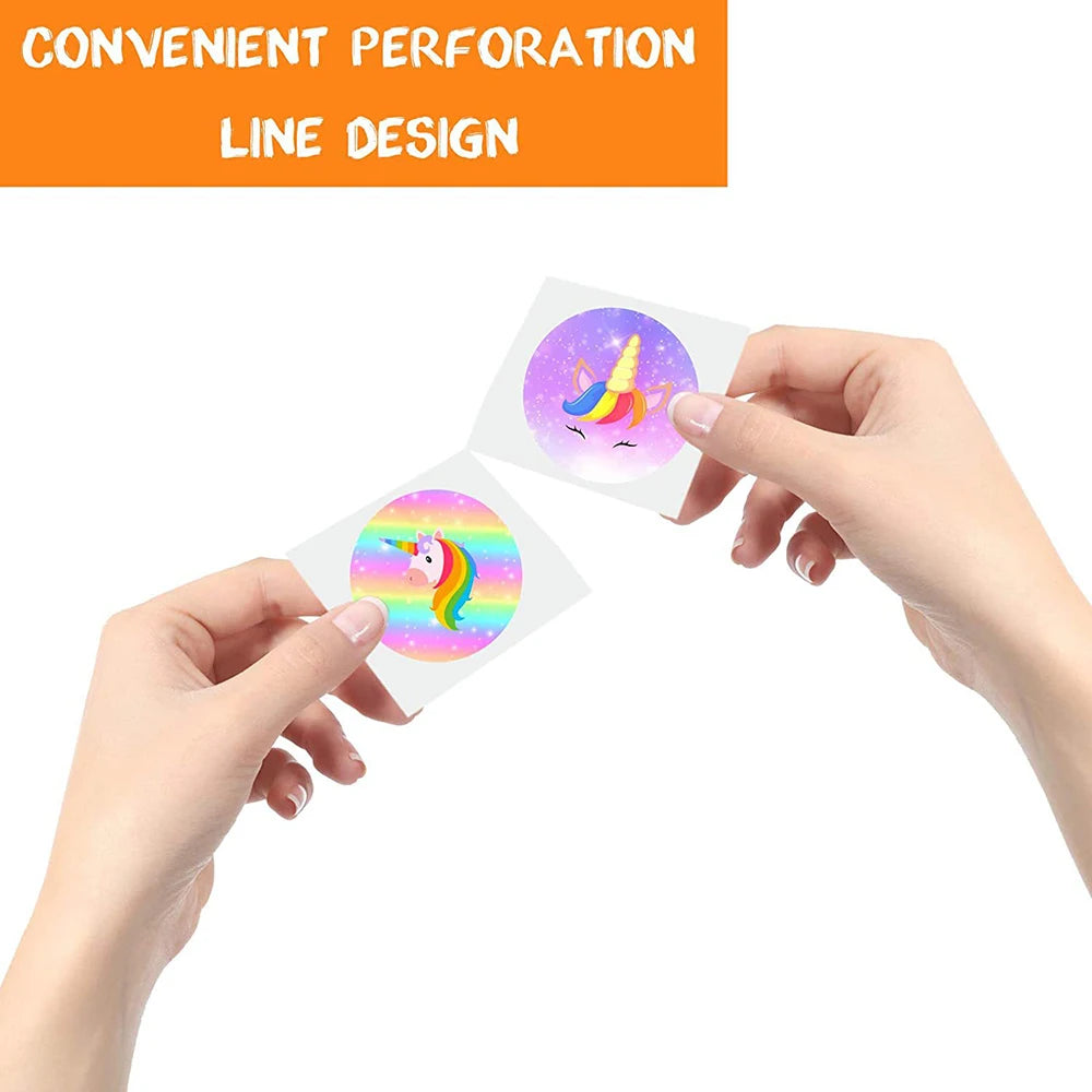 100-500PCS Cute Unicorn Reward Stickers Children Girl Gift Scrapbook Decoration Label 1Inch Handmade DIY Cartoon Toy Stickers