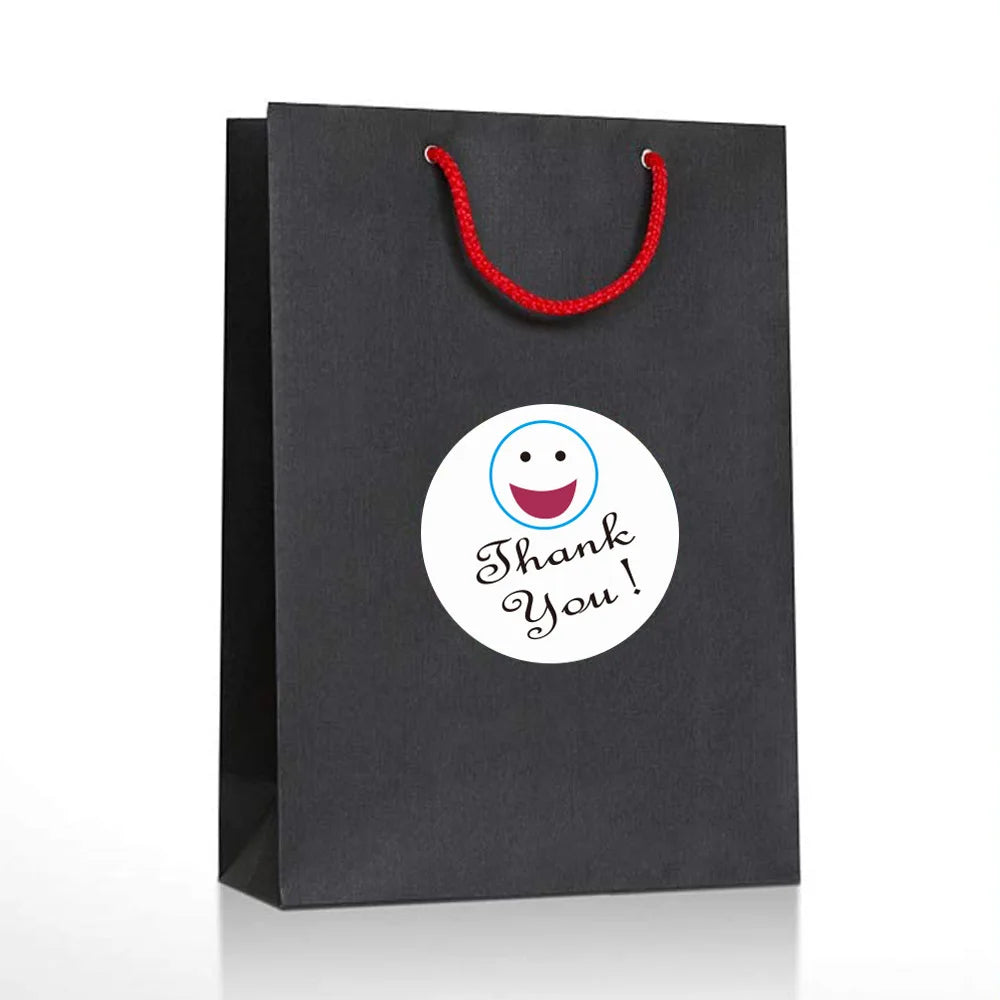 Stickers 500 Pcs/roll New Smile Smiley Face Thank You Round Sticker Label Sticker Logo Stickers Custom