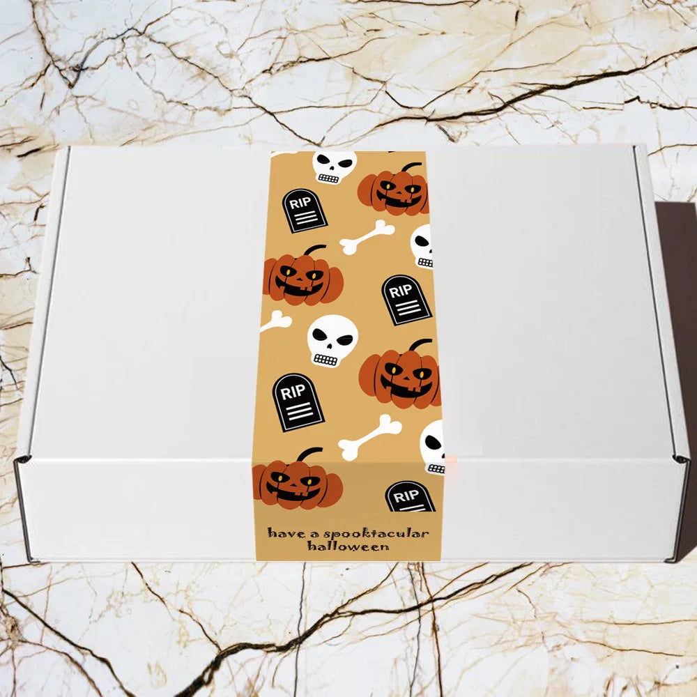 30-60pcs Halloween Stickers Party Pack Pumpkin Bat Ghost Skull Specter Spider Web Stickers for Halloween Party Decorations 3*9cm