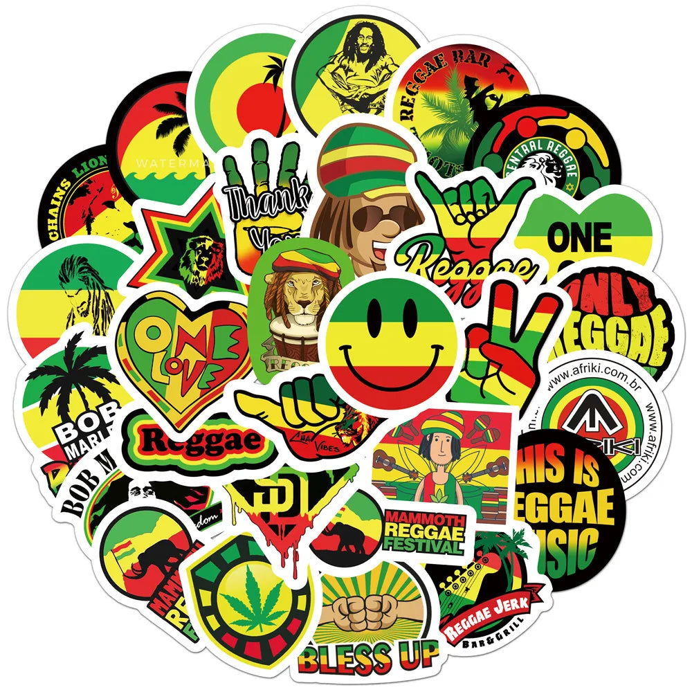 Bob Marley Reggae Music Sticker Packs