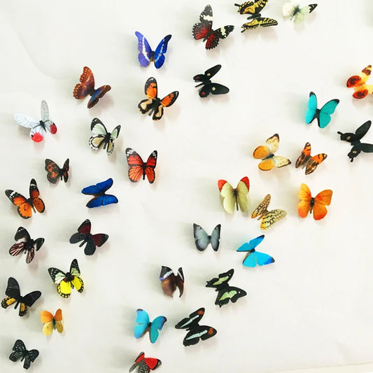 18Pcs 3D Multicolor PVC Butterfly Wall Stickers Home Decor