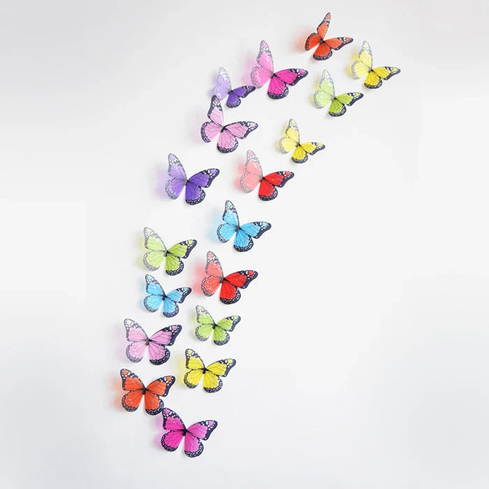18Pcs 3D Crystal Butterfly Wall Stickers Home Decor Art Decals