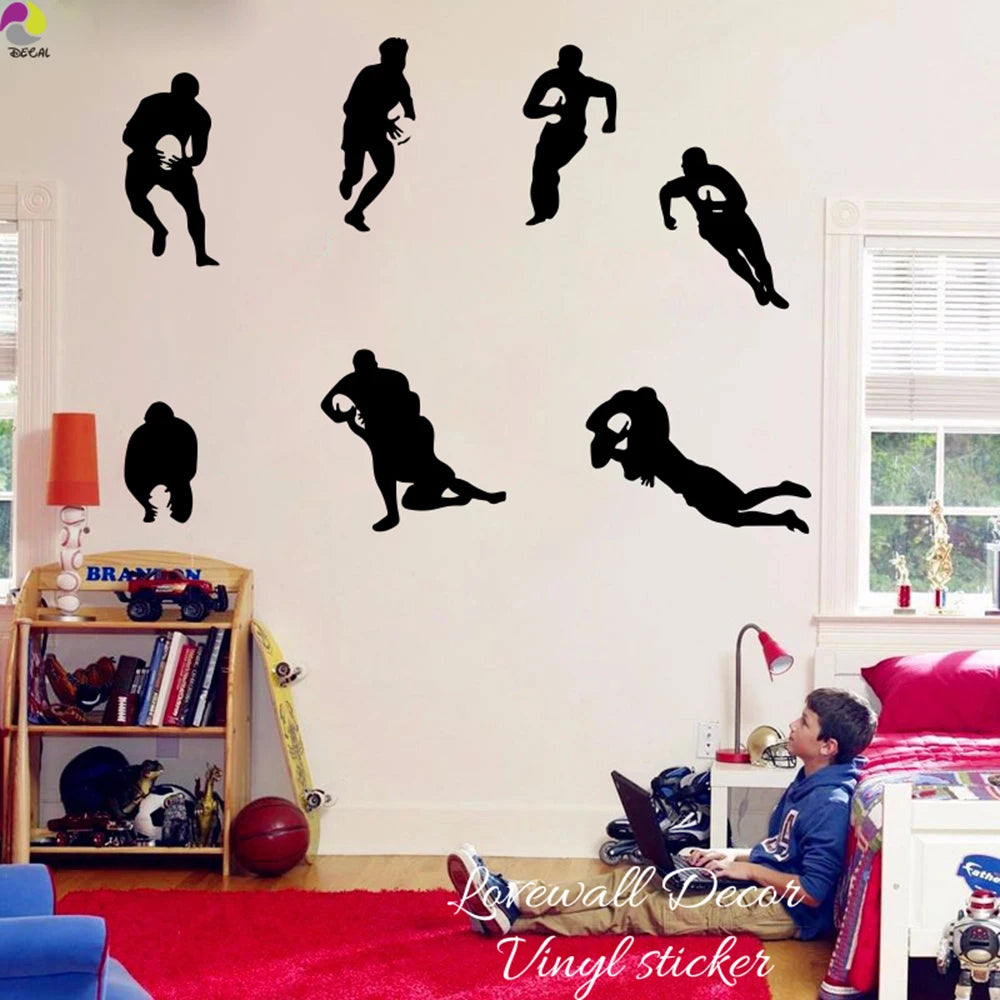 Rugby Player Wall Sticker Kids Room Nursery Decor Vinyl Decal