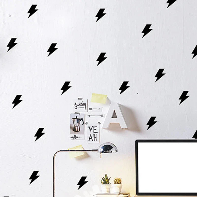 Tiny lightnings pattern wall decal ,Mini Lightning Decal Sticker kids baby room decor , 35 pcs per set