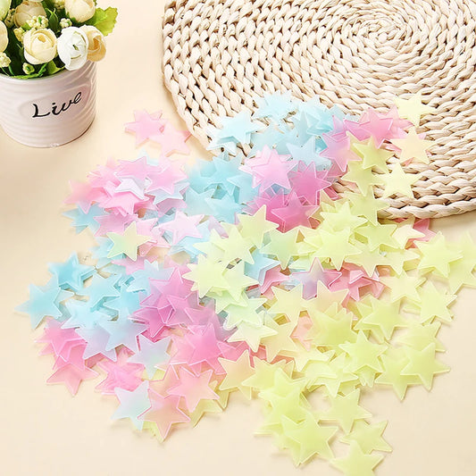 100 Glow in the Dark Star Wall Stickers for Kids Rooms Decor