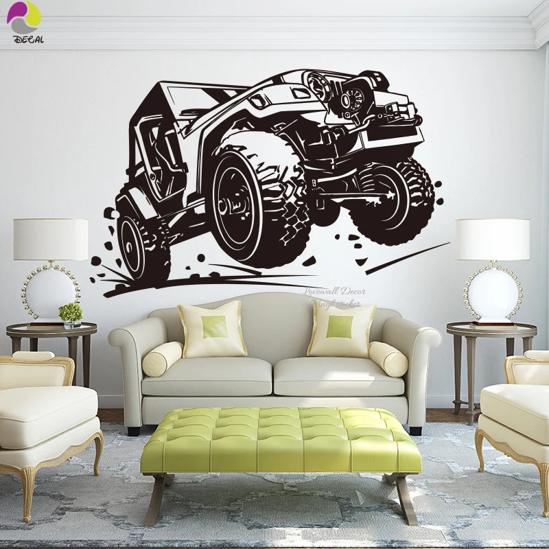 Off-Road Racing Car Wall Sticker Nursery Decor Decal