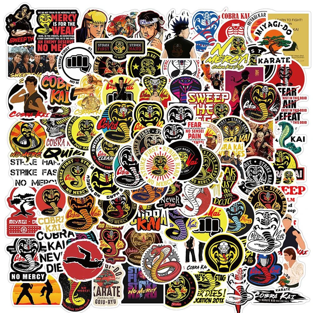 Cobra Kai Graffiti Stickers Pack for Skateboard, Guitar, Laptop, Phone, Luggage, Kid Toy
