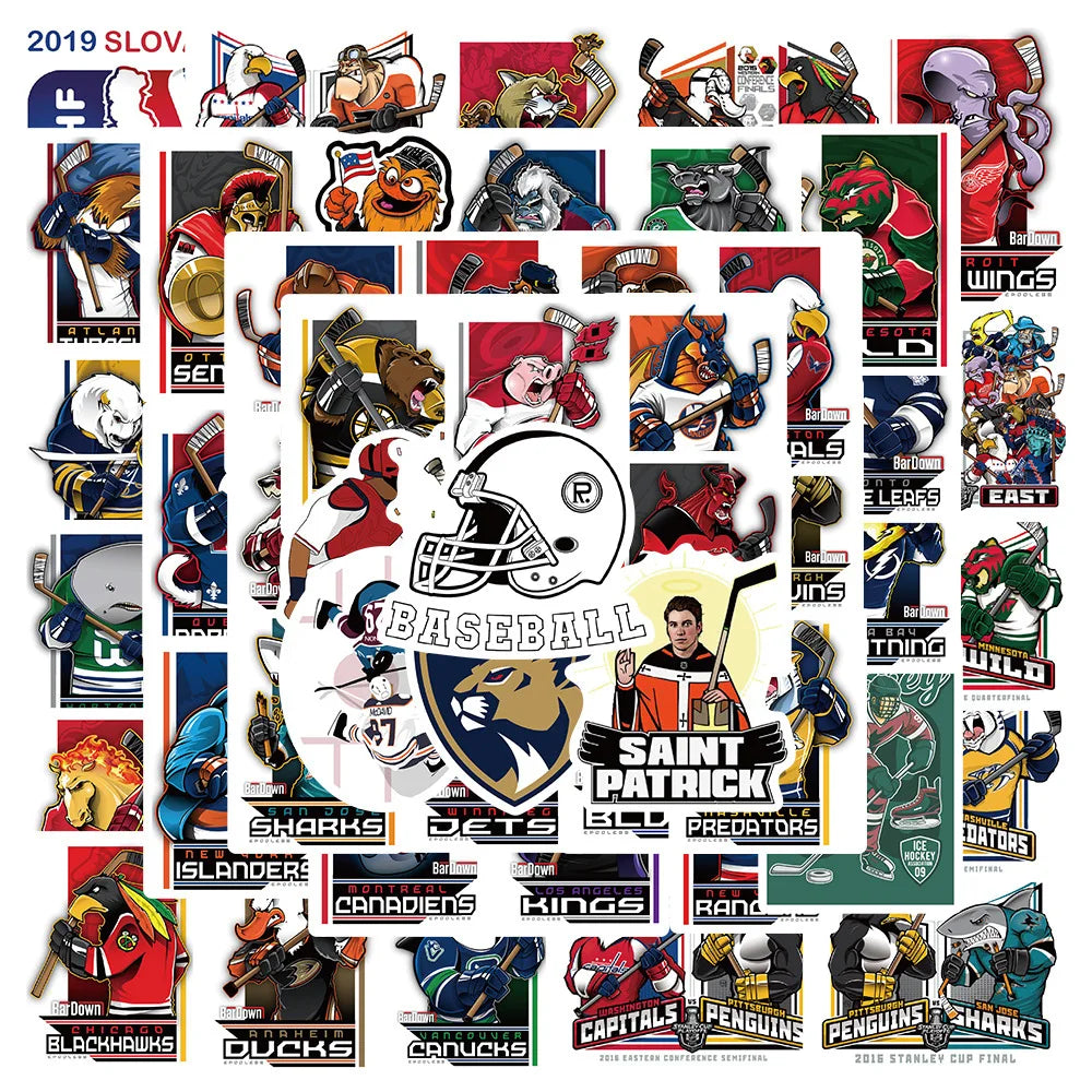 Ice Hockey Graffiti Stickers 10/30/50PCS for Laptop Guitar Luggage Suitcase DIY Toy Decals