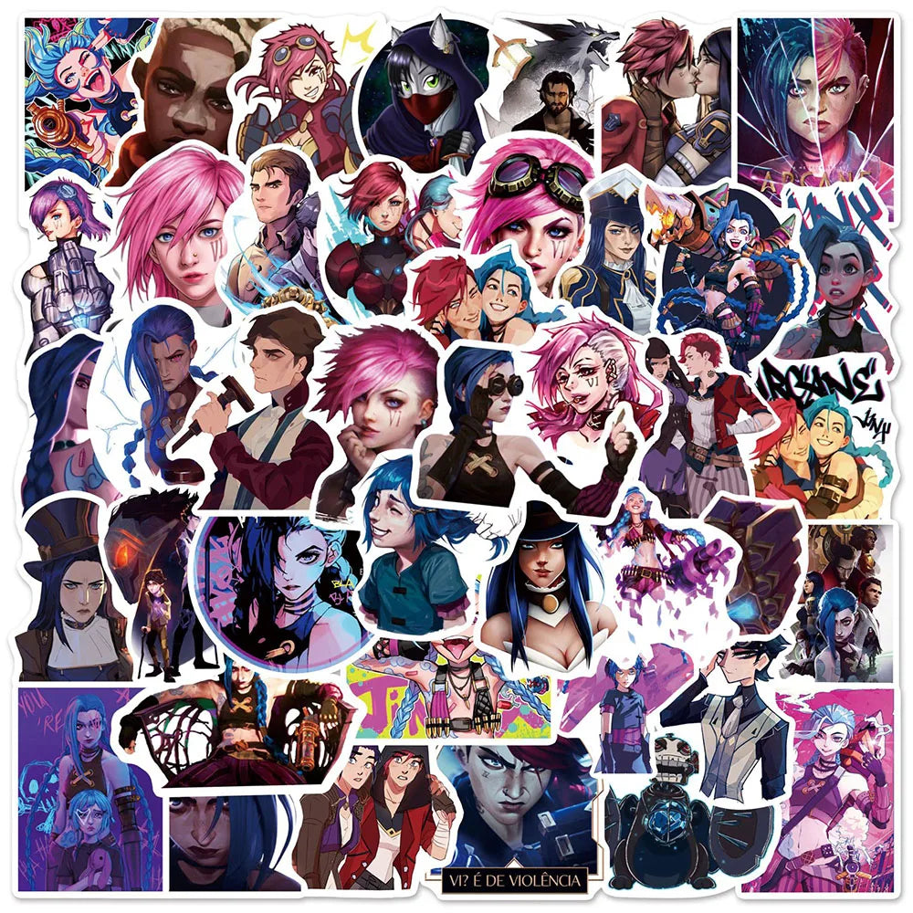 Arcane Anime Game Stickers Decals for Skateboard Laptop Bike Car
