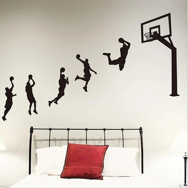 Basketball Player Wall Sticker Vinyl Decals for Kids Room Nursery Sports Decor