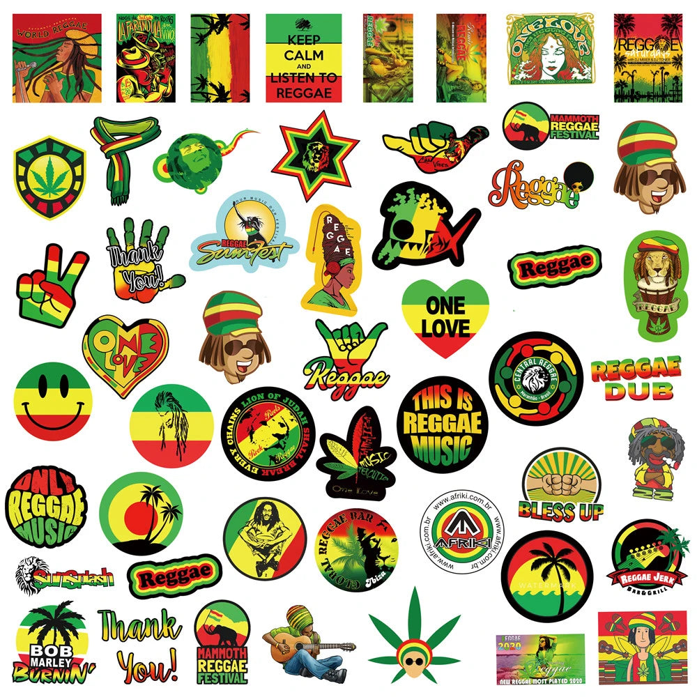 Bob Marley Reggae Music Sticker Packs