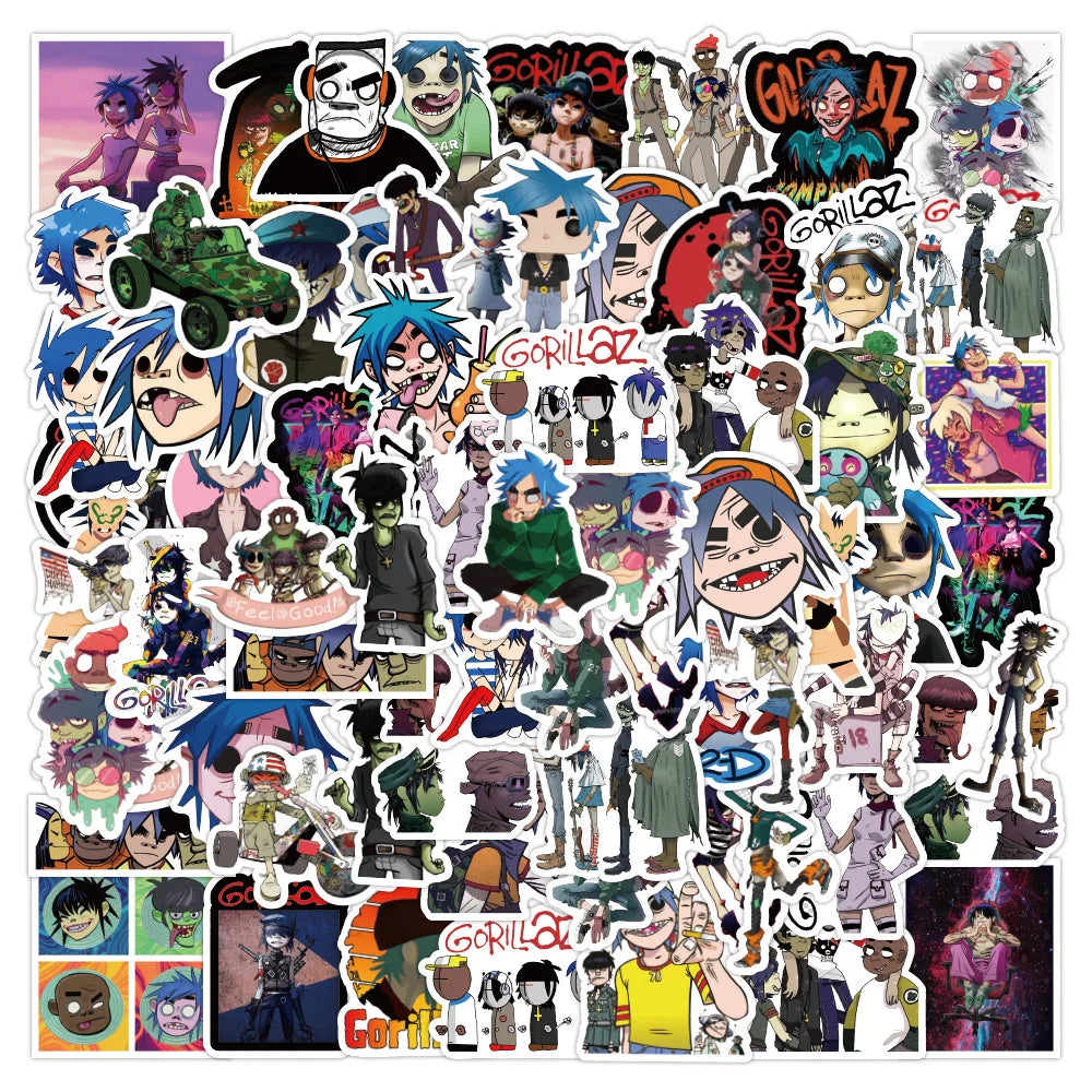 Gorillaz Band Graffiti Stickers 10/30/52pcs Waterproof Decals for Kids Phone Laptop Luggage Notebook Guitar