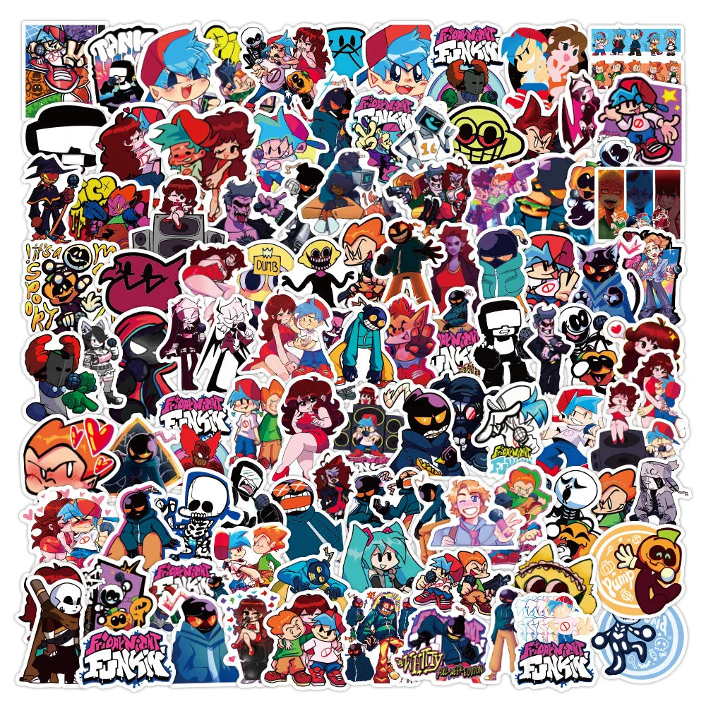 Friday Night Funkin Stickers Set: Boyfriend, Girlfriend, Daddy, Mommy, Monster, Pico, Spirit, Senpai, Skid, Pump Decals