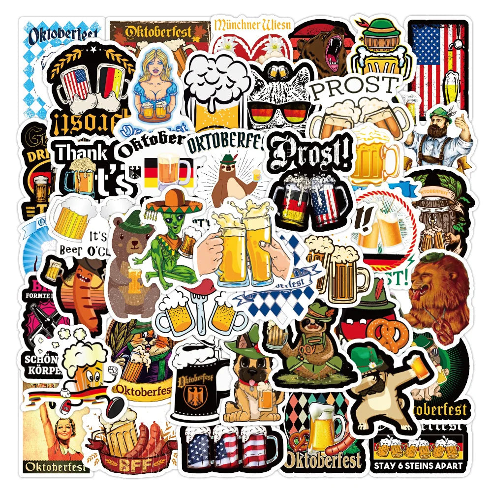 Oktoberfest Beer Stickers Decals Waterproof for Guitar Laptop Skateboard Luggage Car