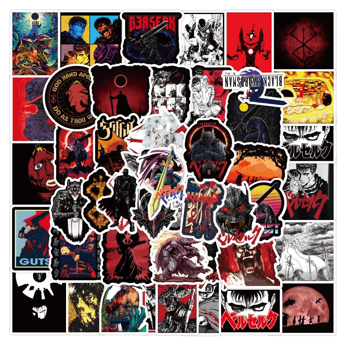 Berserk Warrior Anime Graffiti Stickers Fantasy Manga Laptop Decals