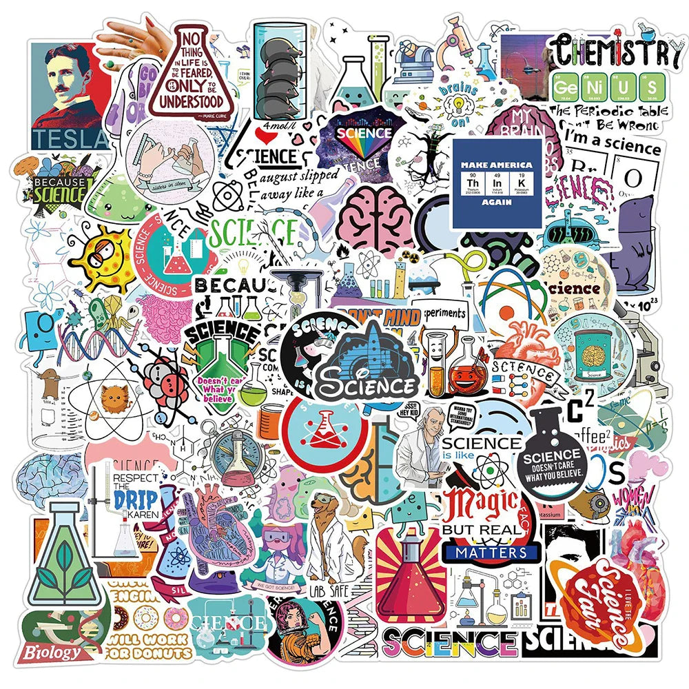 Science Lab Stickers Waterproof Decals for Laptop Guitar Luggage