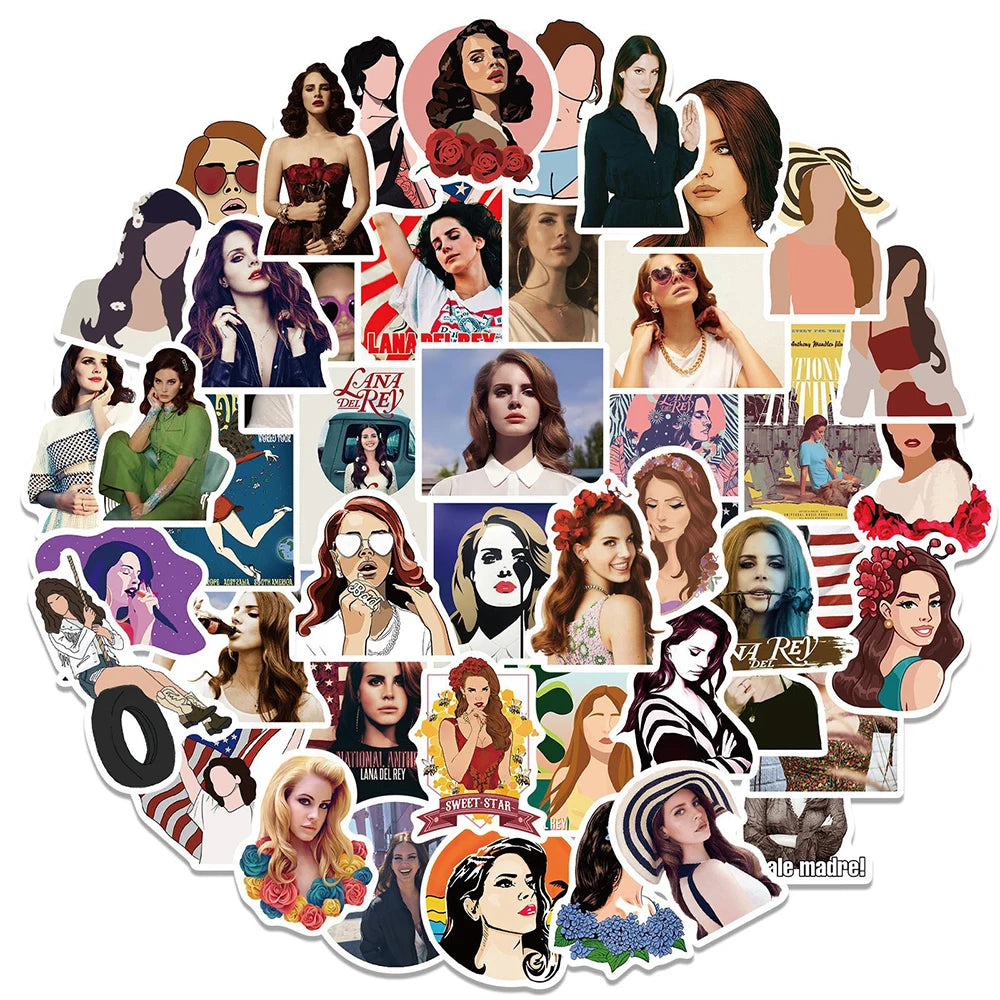 Lana Del Rey Graffiti Stickers 10/30/50PCS for Car, Phone, Bike, Guitar, Laptop, Kid Toy