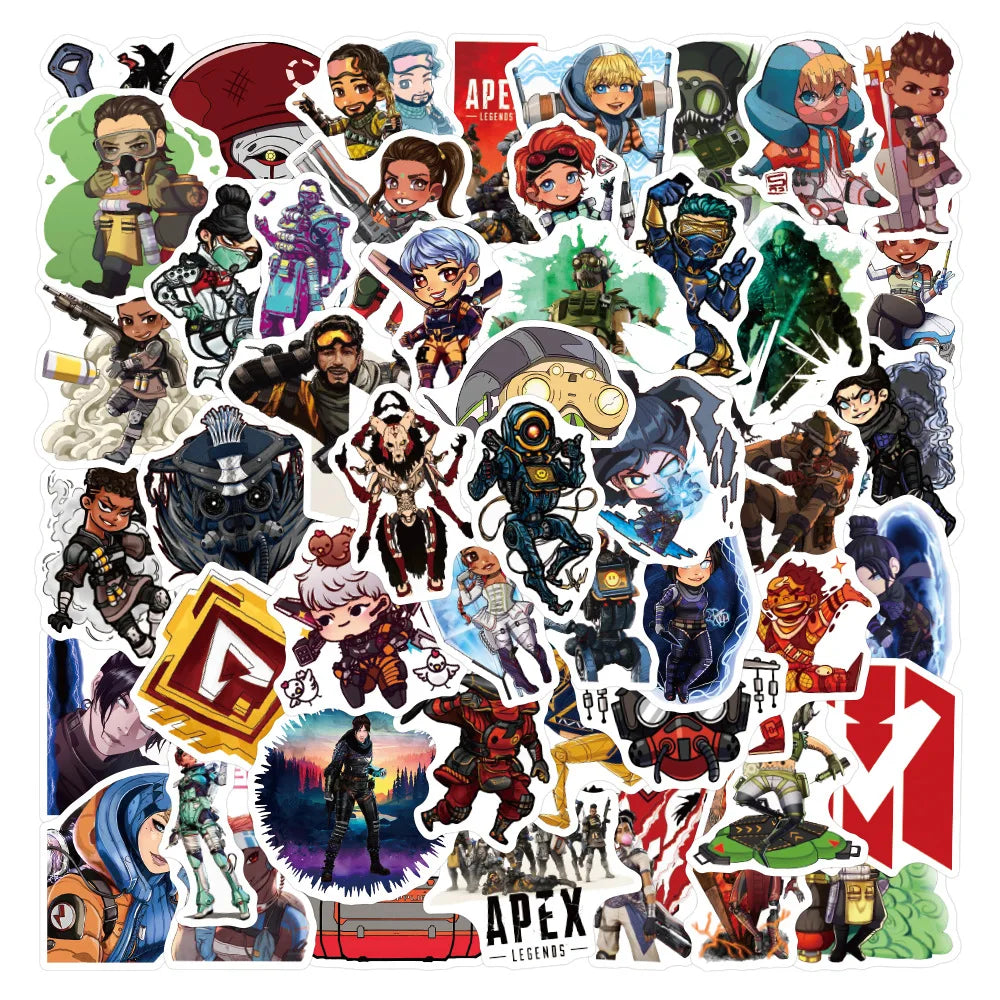 Apex Legends Stickers 10/30/50pcs Waterproof Decals for Luggage, Skateboard, Laptop, Guitar, Car, Wall, Kids Toy