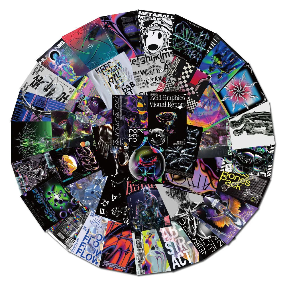 Acid Graphics Psychedelic Music Band Stickers for Skateboard, Laptop, Guitar, Car, Motorcycle, Kid Toy