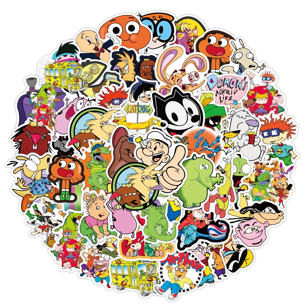 Anime Cartoon Stickers 10/30/50pcs Waterproof Decals for Laptop, Phone, Luggage, Car, Kid Toy