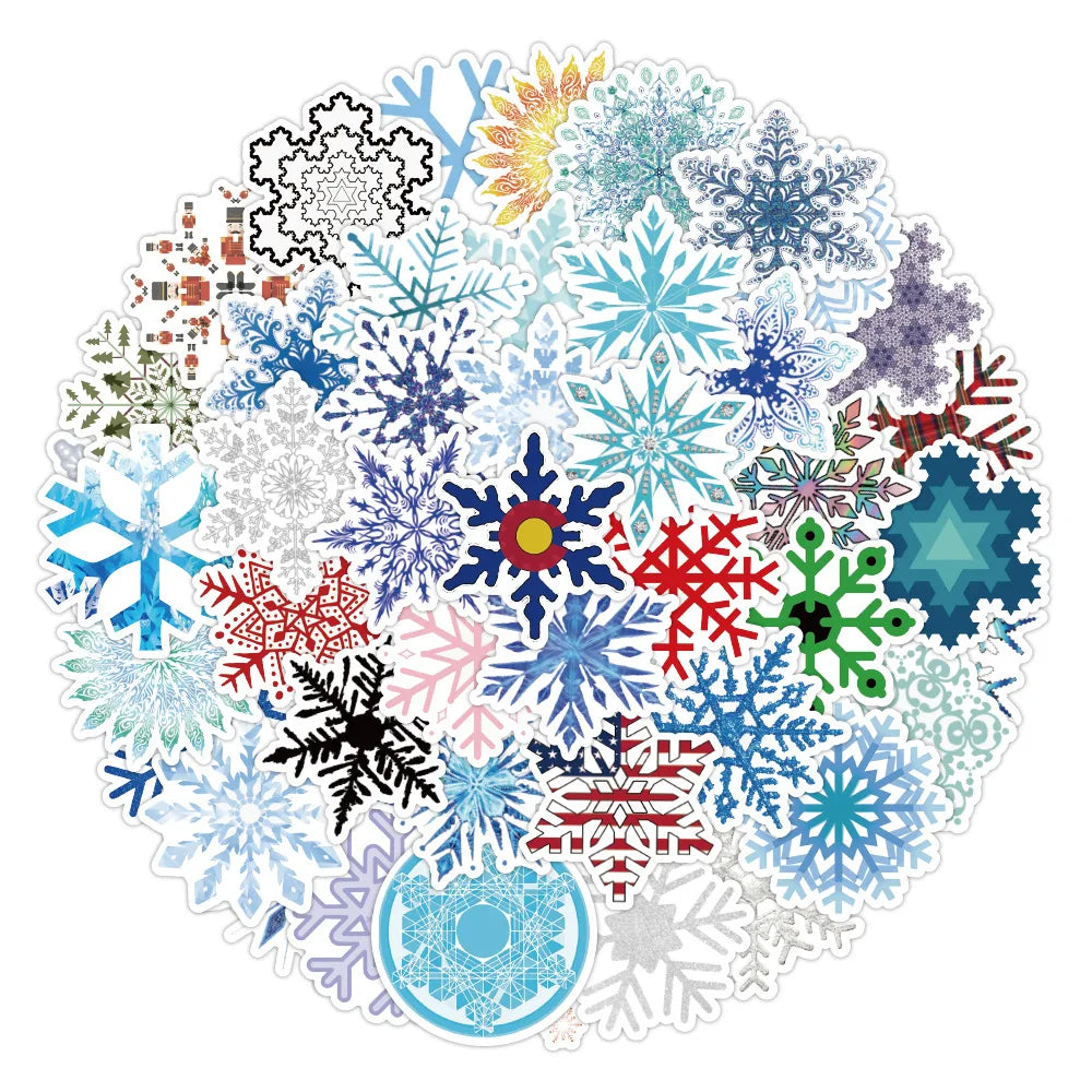 Snowflake Stickers Christmas Decoration DIY Laptop Phone Wall Car Waterproof Decals