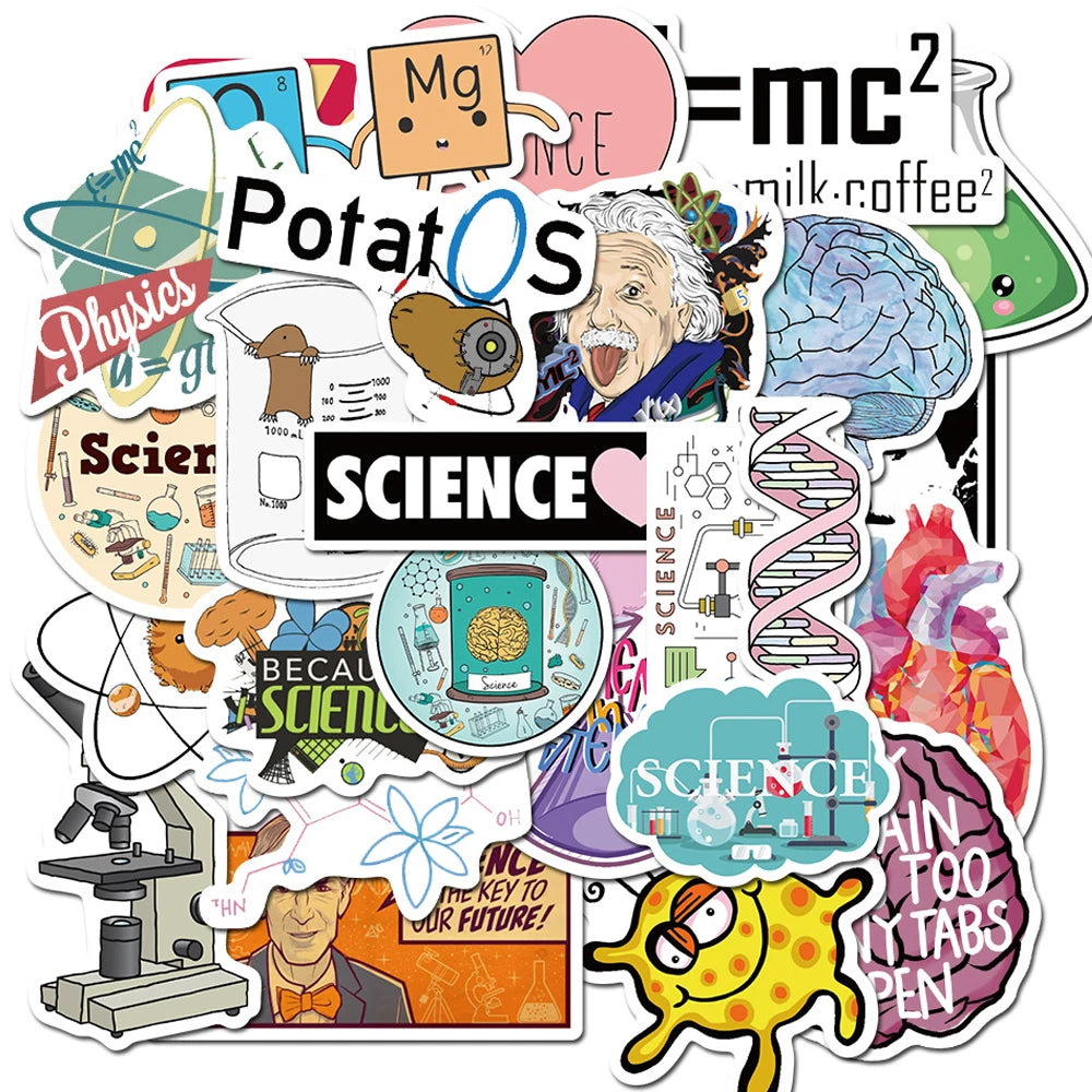 Science Lab Stickers Waterproof Decals for Students - 10/30/50PCS