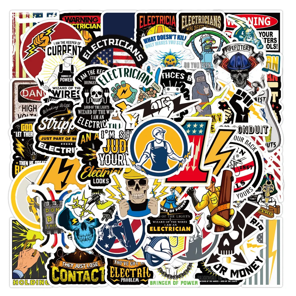 Welding Stickers Decals 10/30/50pcs Waterproof for Helmet, Skateboard, Car, DIY