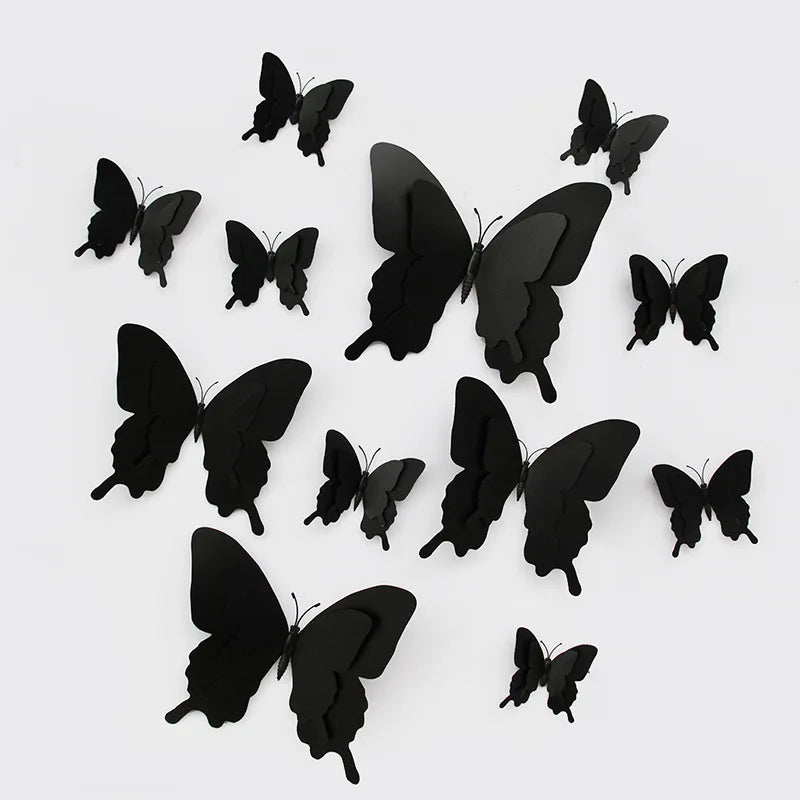 3D Pterosaur Butterfly Wall Stickers Set - 12pcs Magnet Fridge Decor