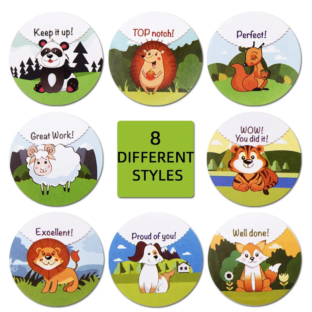 500pcs/roll Reward Stickers 'WOW! YOU DID IT' Encourage Labels Motivational Stickers