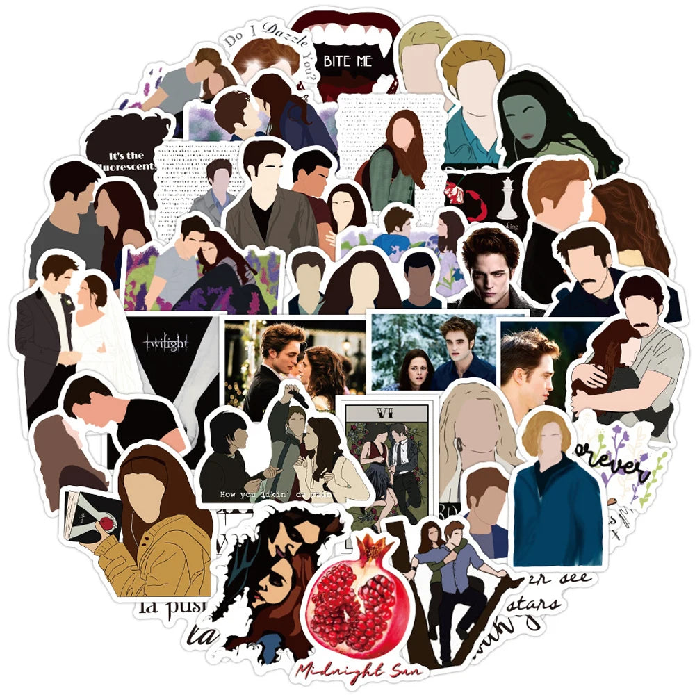 Twilight Saga Stickers Set: Waterproof Laptop, Luggage, Bike, DIY Graffiti Toy