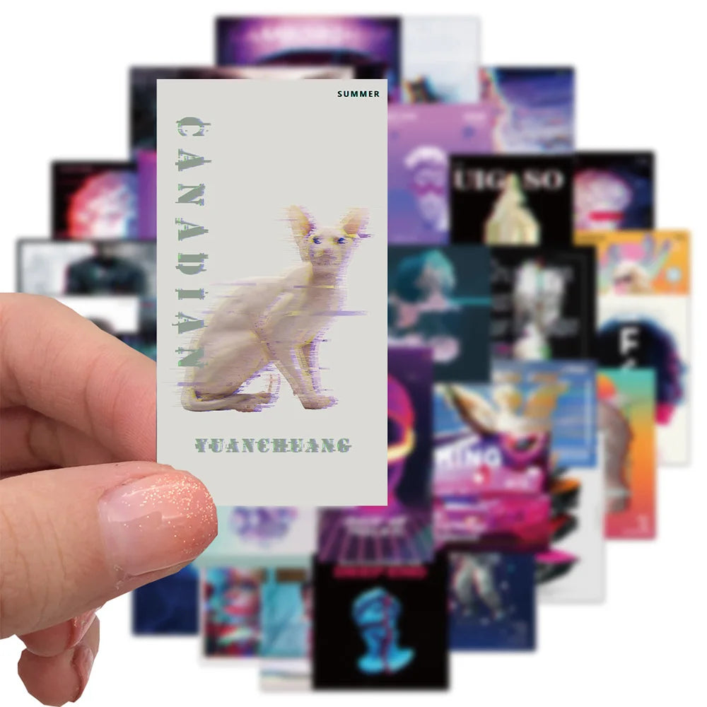 10/20/40pcs Punk Vaporwave Psychedelic Sticker Packs