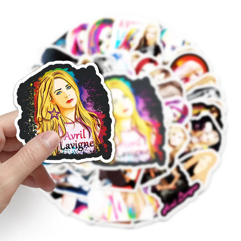 10/30/50PCS Singer Avril Lavigne Stickers DIY Phone Laptop Luggage Guitar Wall Notebook Car Graffiti Decal Toy Sticker for Kids