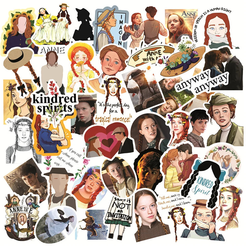 Anne With an E Stickers 10/30/50PCS Waterproof Decals for Laptop, Luggage, Motorcycle, Fridge