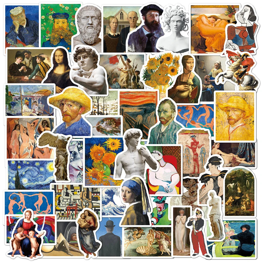 David Art Stickers Set: Luggage, Guitar, Fridge, Laptop, Graffiti Decals