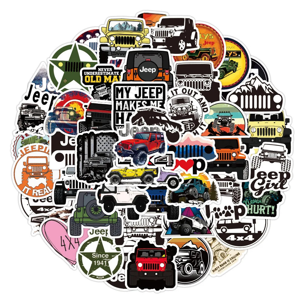 Jeep Car Graffiti Stickers Skateboard Fridge Guitar Laptop Motorcycle Decals Toy